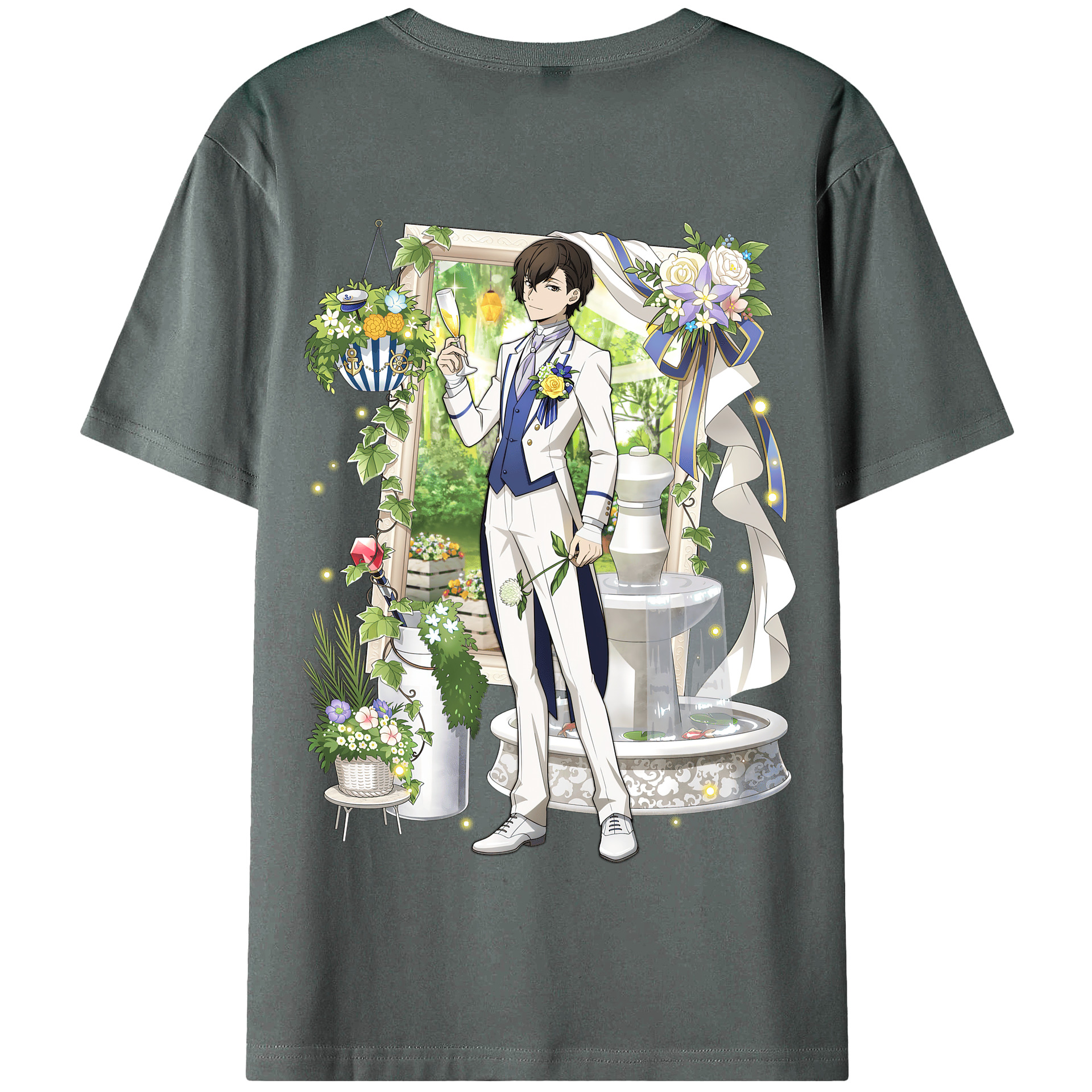 （画像用） 文豪ストレイドッグス Bungo Stray Dogs 綿100％半袖Tシャツ（背面プリント）